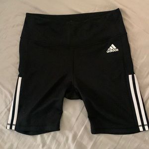 Adidas Aeroready Bike Shorts Size Large Black White Stripes